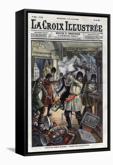 Peasant's Riot during the 1905'S Revolution-Stefano Bianchetti-Framed Stretched Canvas