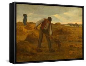 Peasant Spreading Manure , 1854-1855-Jean Francois I Millet-Framed Stretched Canvas