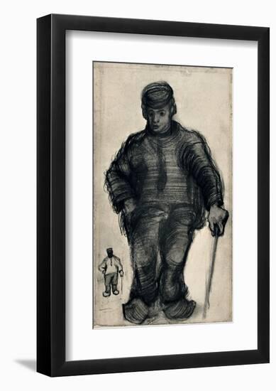 Peasant Walking-Vincent van Gogh-Framed Art Print