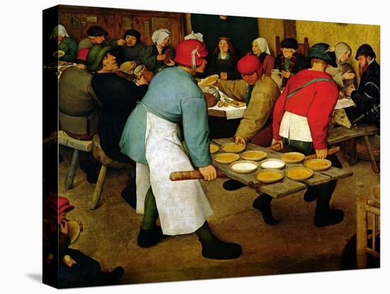 Peasant Wedding, 1568 (Detail)-Pieter Bruegel the Elder-Stretched Canvas