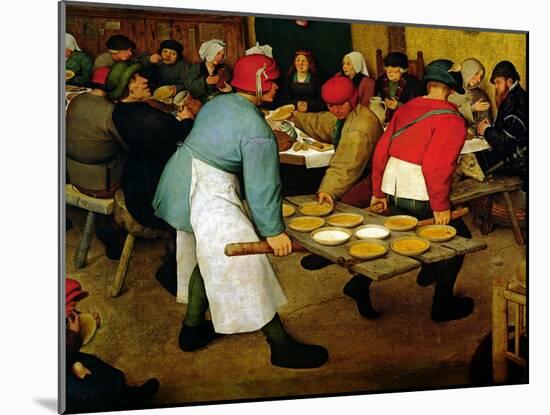 Peasant Wedding, 1568 (Detail)-Pieter Bruegel the Elder-Mounted Giclee Print