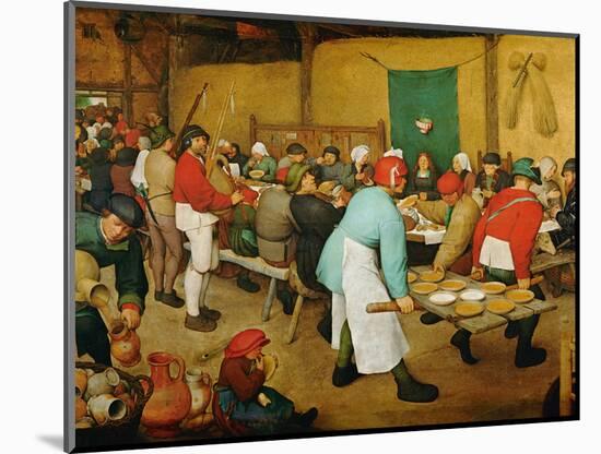 Peasant Wedding (Bauernhochzeit), 1568-Pieter Bruegel the Elder-Mounted Premium Giclee Print