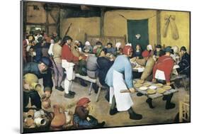 Peasant Wedding (Bauernhochzeit)-Pieter Bruegel the Elder-Mounted Art Print