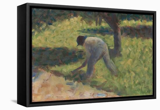 Peasant with a Hoe, c.1882-Georges Pierre Seurat-Framed Stretched Canvas