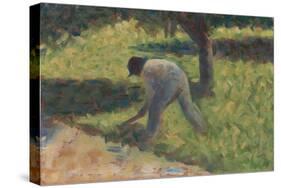 Peasant with a Hoe, c.1882-Georges Pierre Seurat-Stretched Canvas