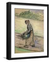 Peasant with Firewood; Paysanne Aux Fagots-Camille Pissarro-Framed Giclee Print