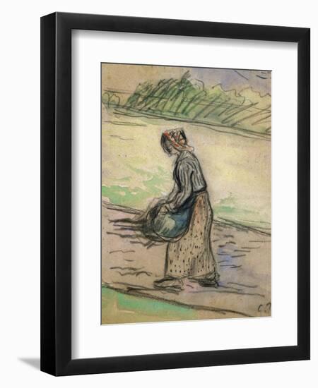 Peasant with Firewood; Paysanne Aux Fagots-Camille Pissarro-Framed Premium Giclee Print