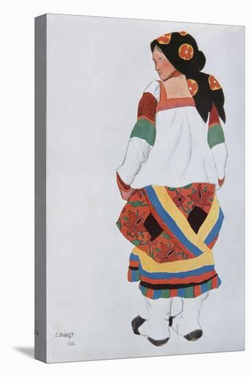 Peasant Woman, Costume Design for the Vaudeville Old Moscow at the Théâtre Femina in Paris, 1922-Léon Bakst-Stretched Canvas