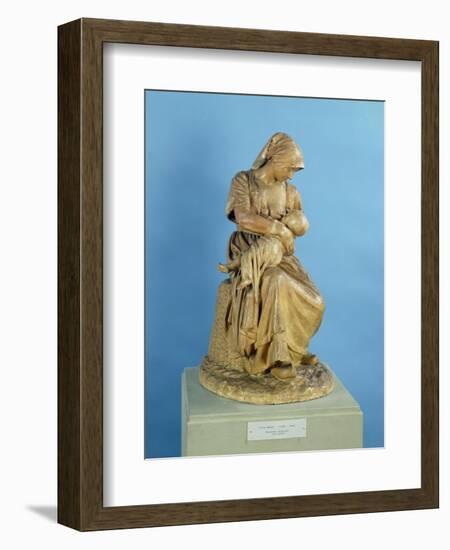 Peasant Woman Feeding her Child-Aime Jules Dalou-Framed Giclee Print