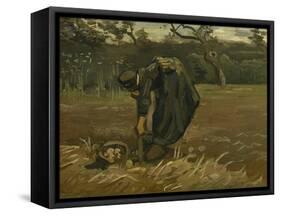 Peasant Woman, Harvesting Potatoes, 1885-Vincent van Gogh-Framed Stretched Canvas