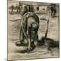 Peasant Woman Planting Potatoes-Vincent van Gogh-Mounted Premium Giclee Print