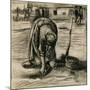 Peasant Woman Planting Potatoes-Vincent van Gogh-Mounted Premium Giclee Print