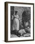 Peasant Woman Spinning Wool from Her Sheep and Goats-null-Framed Photographic Print