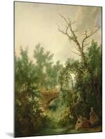 Peasant Woman Washing Clothes Near a Bridge-Jean-Baptiste Huet-Mounted Giclee Print