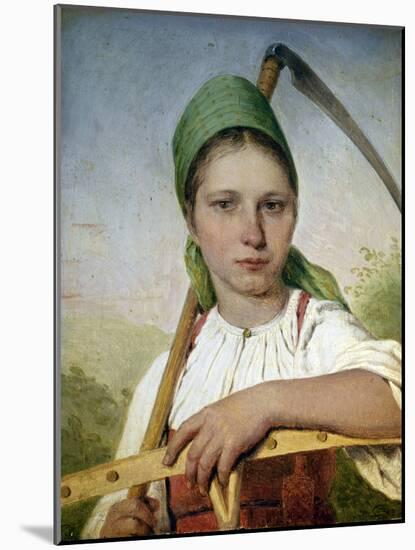 Peasant Woman with a Scythe and Rake-Aleksei Gavrilovich Venetsianov-Mounted Giclee Print