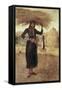 Peasant Woman with Hay-Silvestro Lega-Framed Stretched Canvas