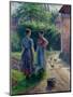 Peasant Women Chatting at Eragny, 1895-1902-Camille Pissarro-Mounted Premium Giclee Print