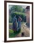 Peasant Women Chatting at Eragny, 1895-1902-Camille Pissarro-Framed Giclee Print