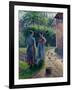 Peasant Women Chatting at Eragny, 1895-1902-Camille Pissarro-Framed Giclee Print