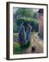 Peasant Women Chatting at Eragny, 1895-1902-Camille Pissarro-Framed Giclee Print