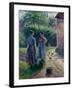 Peasant Women Chatting at Eragny, 1895-1902-Camille Pissarro-Framed Giclee Print