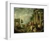 Peasants Amongst Roman Ruins, 1743-Giovanni Paolo Pannini-Framed Giclee Print