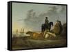 Peasants and Cattle by the River Merwede, C.1655-60-Aelbert Cuyp-Framed Stretched Canvas