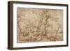 Peasants and Cattle near a Farmhouse, c.1553-54-Pieter the Elder Brueghel-Framed Giclee Print