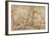 Peasants and Cattle near a Farmhouse, c.1553-54-Pieter the Elder Brueghel-Framed Giclee Print