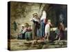 Peasants at a Fountain (Oil on Canvas)-Antoine Auguste Ernest Herbert or Hebert-Stretched Canvas