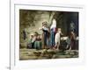 Peasants at a Fountain (Oil on Canvas)-Antoine Auguste Ernest Herbert or Hebert-Framed Giclee Print