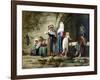 Peasants at a Fountain (Oil on Canvas)-Antoine Auguste Ernest Herbert or Hebert-Framed Giclee Print