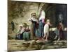 Peasants at a Fountain (Oil on Canvas)-Antoine Auguste Ernest Herbert or Hebert-Mounted Giclee Print