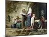 Peasants at a Fountain (Oil on Canvas)-Antoine Auguste Ernest Herbert or Hebert-Mounted Giclee Print