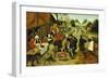 Peasants at a Roadside Inn-Pieter Bruegel the Elder-Framed Giclee Print