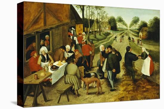 Peasants at a Roadside Inn-Pieter Bruegel the Elder-Stretched Canvas