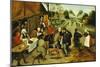 Peasants at a Roadside Inn-Pieter Bruegel the Elder-Mounted Giclee Print