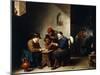 Peasants at Cards in a Cottage, C.1644-45-David Teniers the Younger-Mounted Giclee Print
