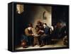 Peasants at Cards in a Cottage, C.1644-45-David Teniers the Younger-Framed Stretched Canvas