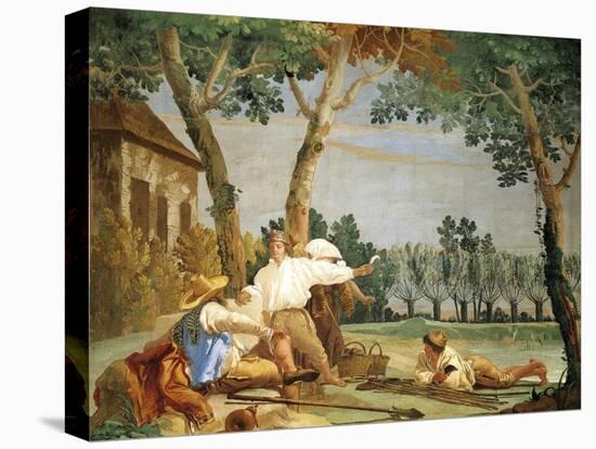 Peasants at Rest-Giandomenico Tiepolo-Stretched Canvas