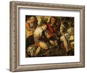 Peasants at the market (1567)-Joachim Bueckelaer-Framed Giclee Print