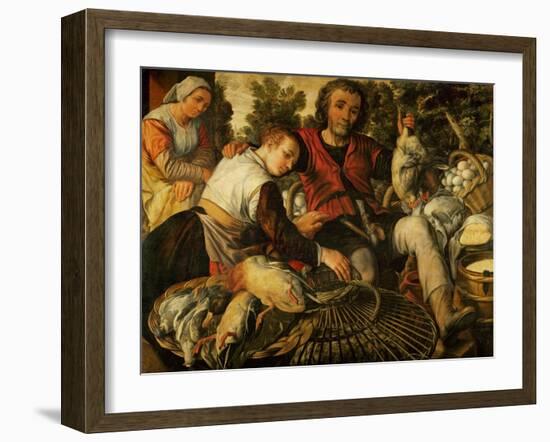 Peasants at the market (1567)-Joachim Bueckelaer-Framed Giclee Print