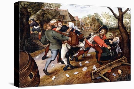 Peasants Brawling, 1619-Pieter Bruegel the Elder-Stretched Canvas