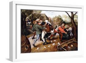 Peasants Brawling, 1619-Pieter Brueghel the Younger-Framed Giclee Print