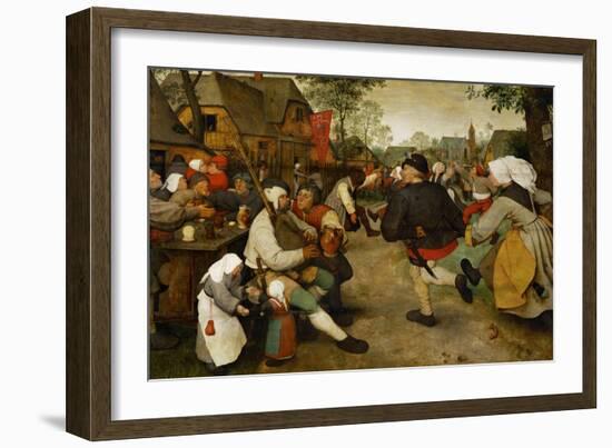 Peasants' Dance, 1568-Pieter Bruegel the Elder-Framed Giclee Print