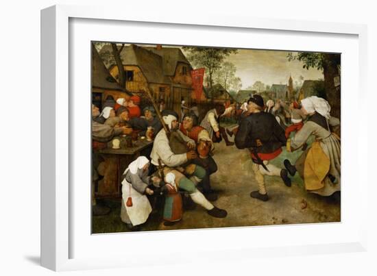 Peasants' Dance, 1568-Pieter Bruegel the Elder-Framed Giclee Print