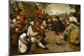 Peasants' Dance, 1568-Pieter Bruegel the Elder-Mounted Giclee Print