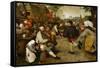 Peasants' Dance, 1568-Pieter Bruegel the Elder-Framed Stretched Canvas