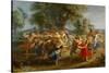 Peasants' Dance, circa 1630-Peter Paul Rubens-Stretched Canvas