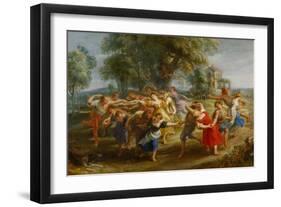 Peasants' Dance, circa 1630-Peter Paul Rubens-Framed Giclee Print